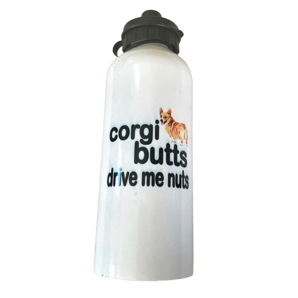 Corgi Butts Drive Me Nuts Graphic Metal Lightweight Reusable Water Bottle